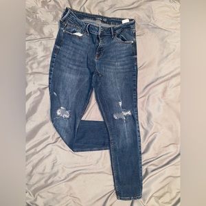 Dark Blue Skinny Jeans Mid- Rise
